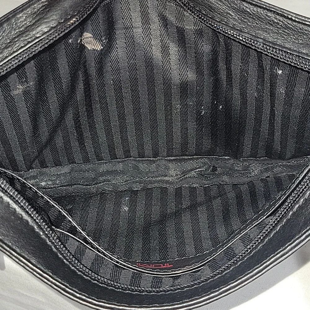 Tumi Black Leather Phone Case with Wristlet